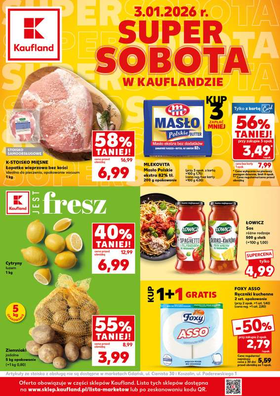 Kaufland - gazetka promocyjna Oferta Kaufland - SUPER SOBOTA od soboty 03.01 do soboty 03.01