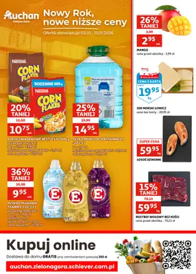 Auchan - gazetka promocyjna Gazetka Zielona Góra I Nowy Rok, nowe niższe ceny od piątku 02.01 do wtorku 13.01