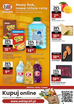 bi1 - gazetka promocyjna Gazetka Wałbrzych I Nowy Rok, nowe niższe ceny od piątku 02.01 do wtorku 13.01