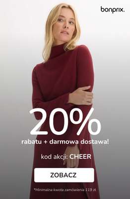 bonprix - gazetka promocyjna 20% rabatu + darmowa dostawa z KODEM! od wtorku 30.12 do czwartku 01.01