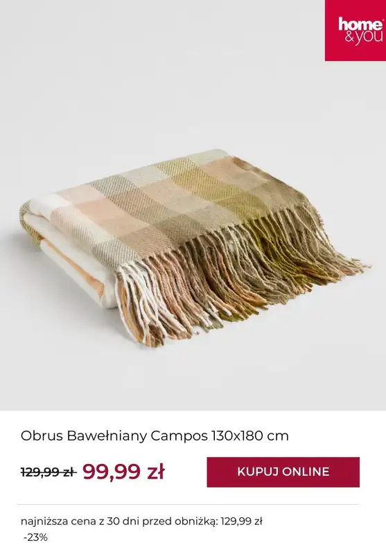 home&you - gazetka promocyjna Tekstylia w supercenach od wtorku 30.12  - strona 4