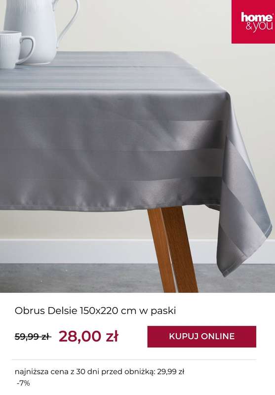 home&you - gazetka promocyjna Tekstylia w supercenach od wtorku 30.12  - strona 7