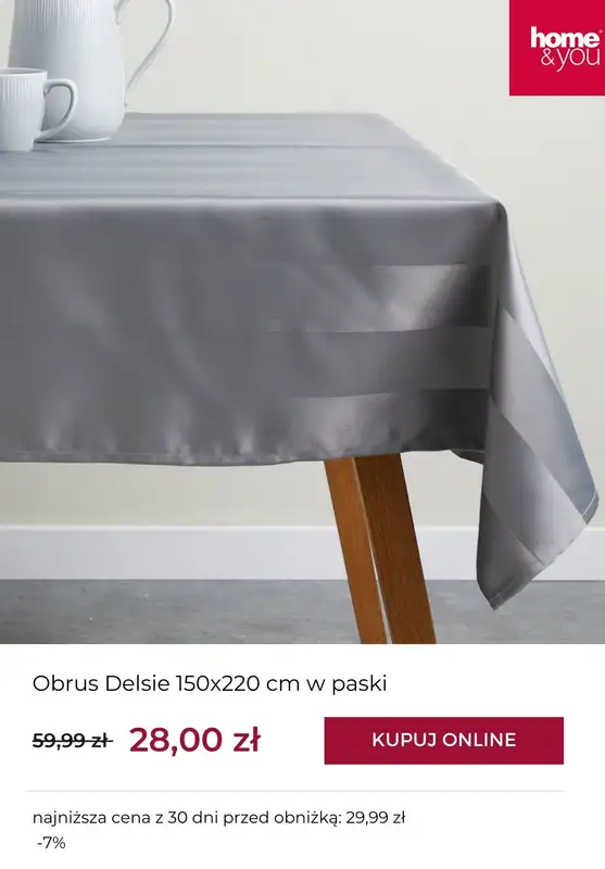 home&you - gazetka promocyjna Tekstylia w supercenach od wtorku 30.12  - strona 7