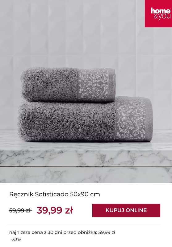 home&you - gazetka promocyjna Tekstylia w supercenach od wtorku 30.12  - strona 9