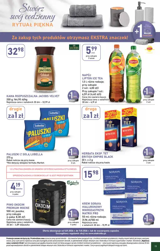 Stokrotka - gazetka promocyjna Gazetka Supermarket od poniedziałku 05.01 do środy 07.01 - strona 19
