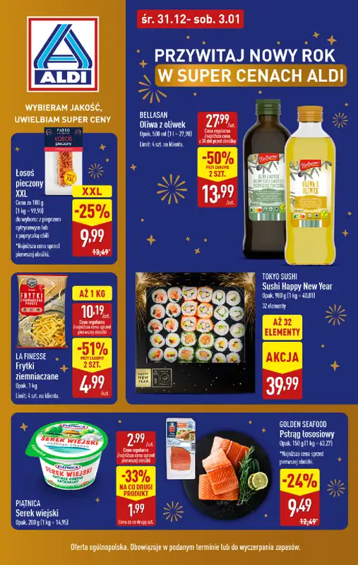 Aldi - gazetka promocyjna Przywitaj nowy rok w super cenach Aldi!  