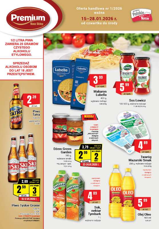 Premium - gazetka promocyjna Gazetka od czwartku 15.01 do środy 28.01