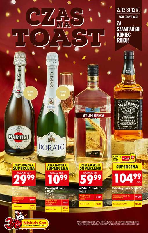 Biedronka - gazetka promocyjna Czas na toast! od wtorku 30.12 do środy 31.12