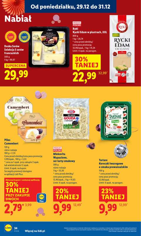 Lidl - gazetka promocyjna Oferta od poniedziałku od poniedziałku 29.12 do środy 31.12 - strona 34