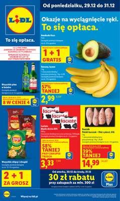 Lidl - gazetka promocyjna Oferta od poniedziałku od poniedziałku 29.12 do środy 31.12