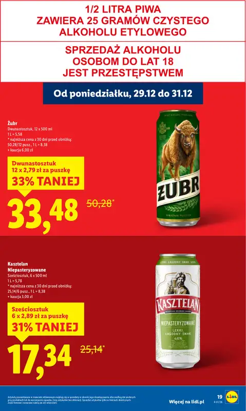 Lidl - gazetka promocyjna Oferta od poniedziałku od poniedziałku 29.12 do środy 31.12 - strona 19