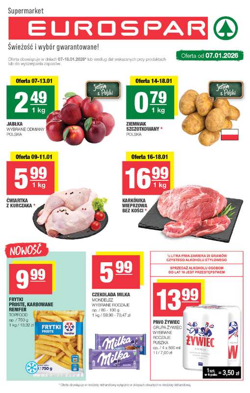 SPAR - gazetka promocyjna Gazetka Eurospar od środy 07.01 do niedzieli 18.01