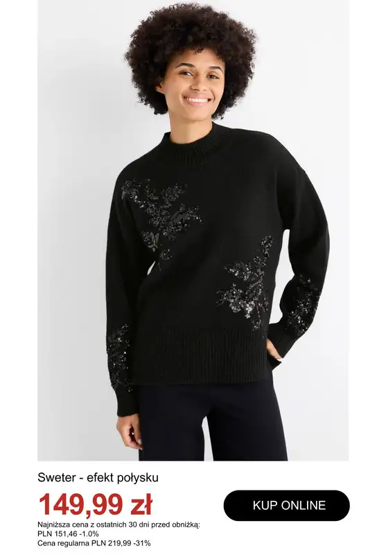 C&A - gazetka promocyjna Do -50% na swetry i kardigany od wtorku 30.12  - strona 10