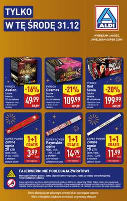 Aldi - gazetka promocyjna Fajerwerki w Aldi - tylko w tę środę 31.12! od środy 31.12 do środy 31.12