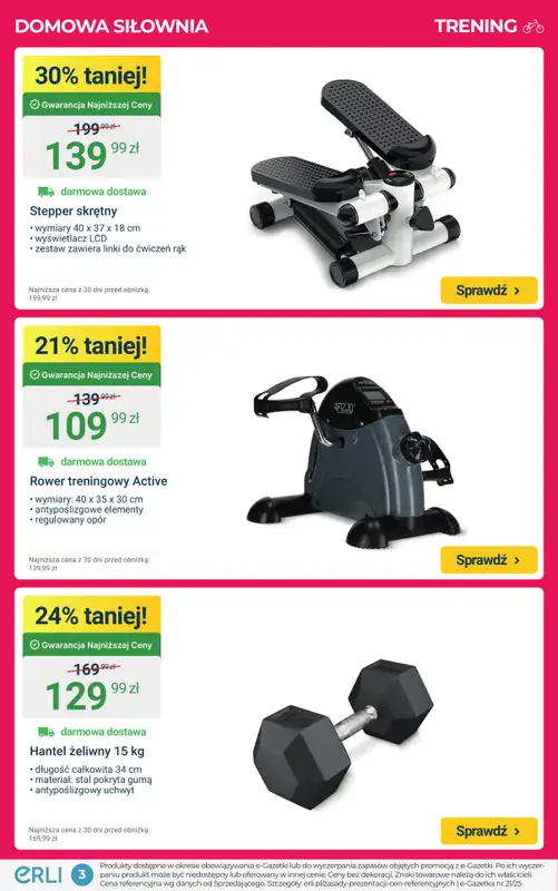 ERLI - gazetka promocyjna OKAZJE - Zadbaj o formę i zdrowie w nowym roku! od piątku 02.01 do niedzieli 04.01 - strona 3