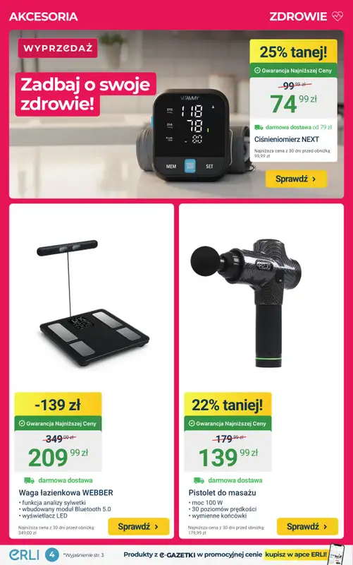 ERLI - gazetka promocyjna OKAZJE - Zadbaj o formę i zdrowie w nowym roku! od piątku 02.01 do niedzieli 04.01 - strona 4