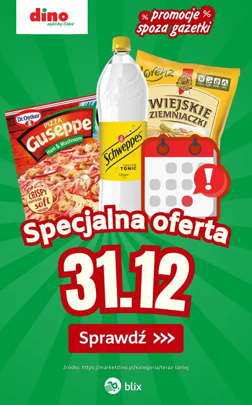 Dino - gazetka promocyjna Specjalna oferta na 31.12.2025 - promocje spoza gazetki od środy 31.12 do środy 31.12