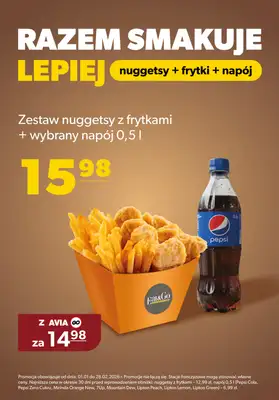AVIA Stacje Paliw - gazetka promocyjna Razem smakuje lepiej! od czwartku 01.01 do soboty 31.01