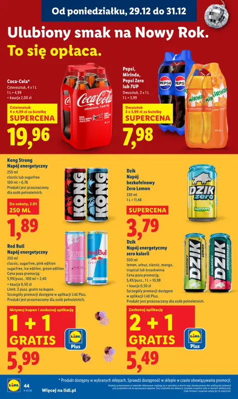 Lidl - gazetka promocyjna Oferta od poniedziałku od poniedziałku 29.12 do środy 31.12 - strona 44