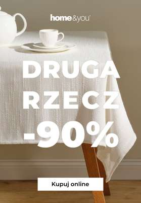 home&you - gazetka promocyjna -90% na drugą rzecz od czwartku 01.01 do środy 07.01