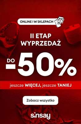 Sinsay - gazetka promocyjna Wyprzedaż do -50% — jeszcze WIĘCEJ, jeszcze TANIEJ od środy 31.12 