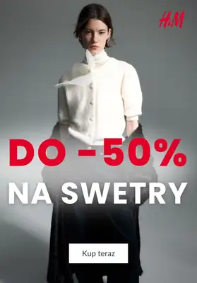 H&M - gazetka promocyjna Do -50% na swetry damskie od czwartku 01.01 