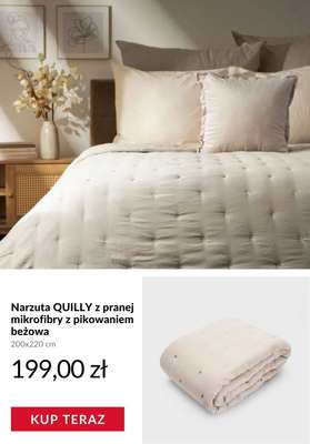 Narzuta QUILLY z pranej mikrofibry z pikowaniem beżowa