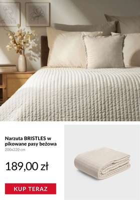 Narzuta BRISTLES w pikowane pasy beżowa