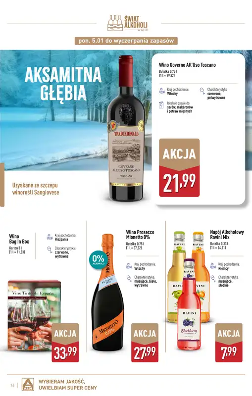 Aldi - gazetka promocyjna Świat alkoholi w Aldi od poniedziałku 05.01 do soboty 31.01 - strona 16