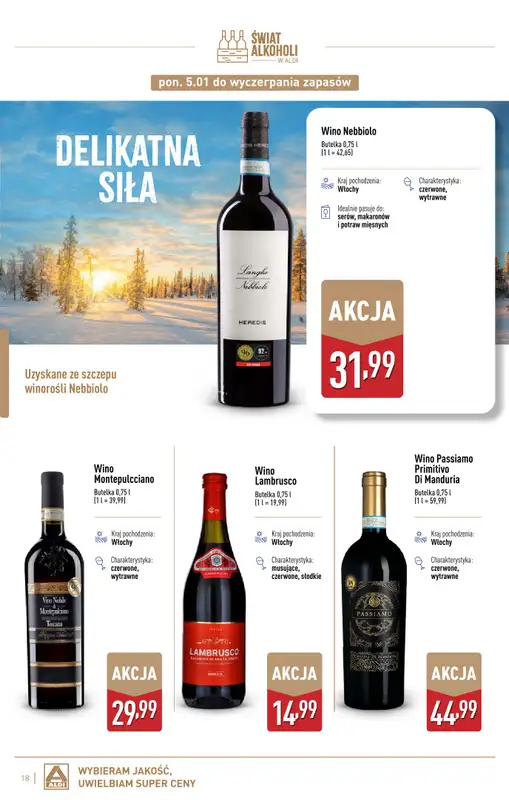 Aldi - gazetka promocyjna Świat alkoholi w Aldi od poniedziałku 05.01 do soboty 31.01 - strona 18