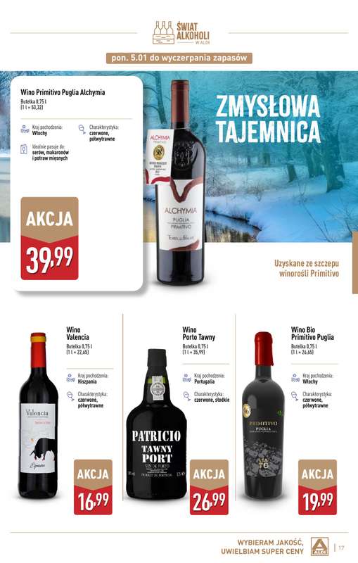 Aldi - gazetka promocyjna Świat alkoholi w Aldi od poniedziałku 05.01 do soboty 31.01 - strona 17