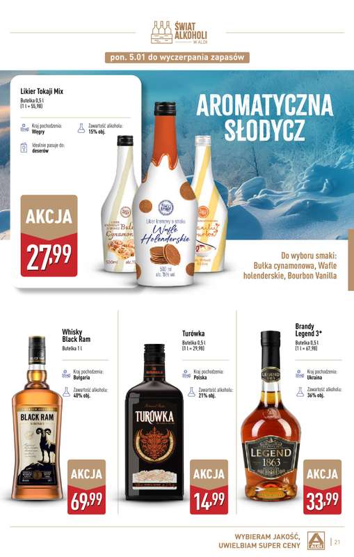 Aldi - gazetka promocyjna Świat alkoholi w Aldi od poniedziałku 05.01 do soboty 31.01 - strona 21
