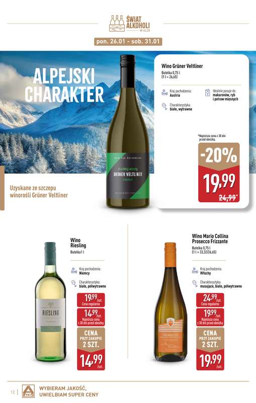 Aldi - gazetka promocyjna Świat alkoholi w Aldi od poniedziałku 05.01 do soboty 31.01 - strona 12