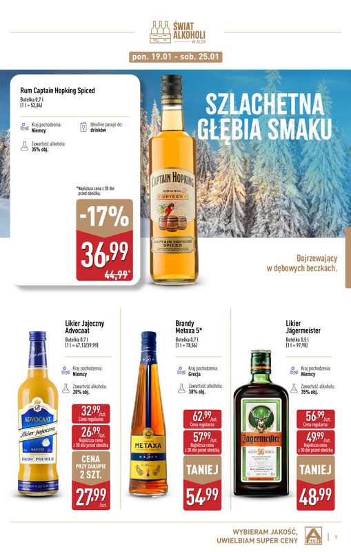 Aldi - gazetka promocyjna Świat alkoholi w Aldi od poniedziałku 05.01 do soboty 31.01 - strona 9
