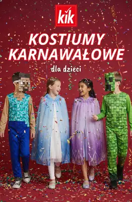 KiK - gazetka promocyjna Kostiumy karnawałowe dla dzieci w supercenach! od środy 31.12 do środy 07.01