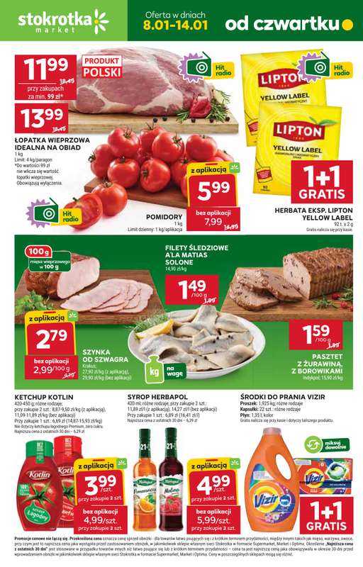 Stokrotka - gazetka promocyjna Gazetka Market od czwartku 08.01 do środy 14.01