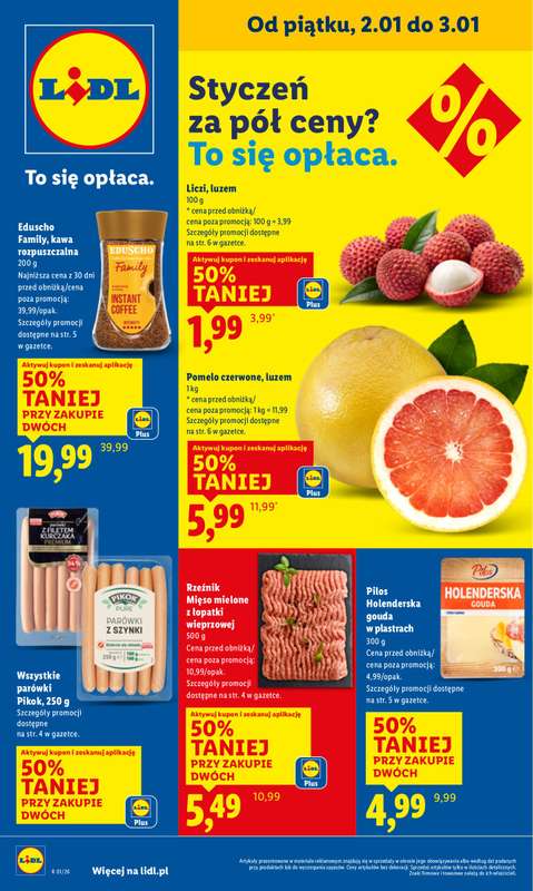 Lidl - gazetka promocyjna Oferta Ważna Od 2.01 Do 3.01 od piątku 02.01 do soboty 03.01