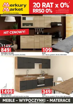 Merkury Market - gazetka promocyjna Meble, wypoczynki, materace od piątku 02.01 do soboty 31.01