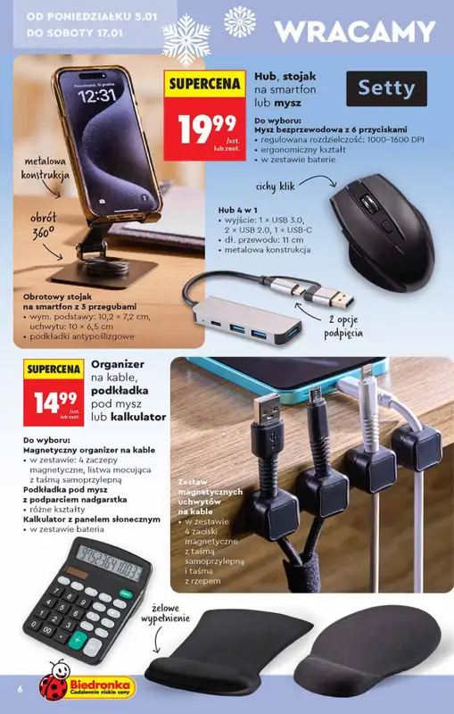 Biedronka - gazetka promocyjna Hity i inspiracje od 5.01 od poniedziałku 05.01 do środy 21.01 - strona 6