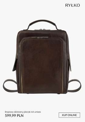 Brązowy skórzany plecak A4 unisex
