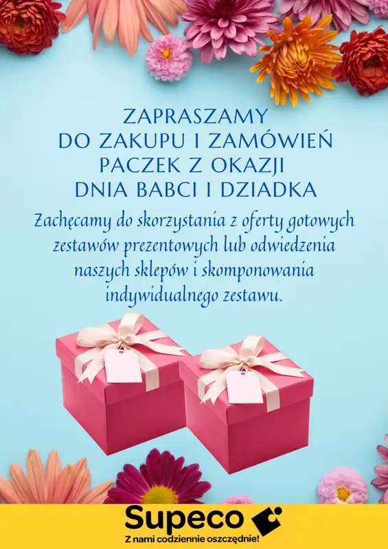 Supeco - gazetka promocyjna Paczki na Dzień Babci i Dziadka  