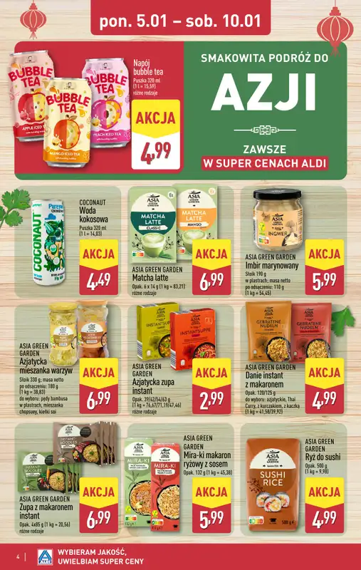 Aldi - gazetka promocyjna Smakowita podróż do Azji w super cenach Aldi! od poniedziałku 05.01 do soboty 10.01 - strona 4