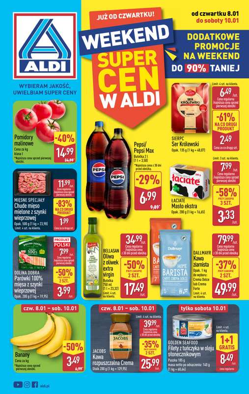 Aldi - gazetka promocyjna Weekend super cen w Aldi! od czwartku 08.01 do soboty 10.01