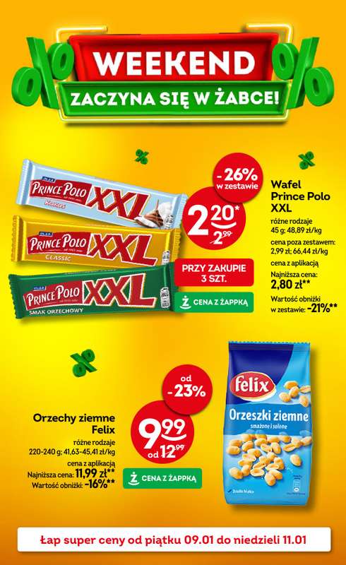 Żabka - gazetka promocyjna Gazetka weekendowa od piątku 09.01 do niedzieli 11.01