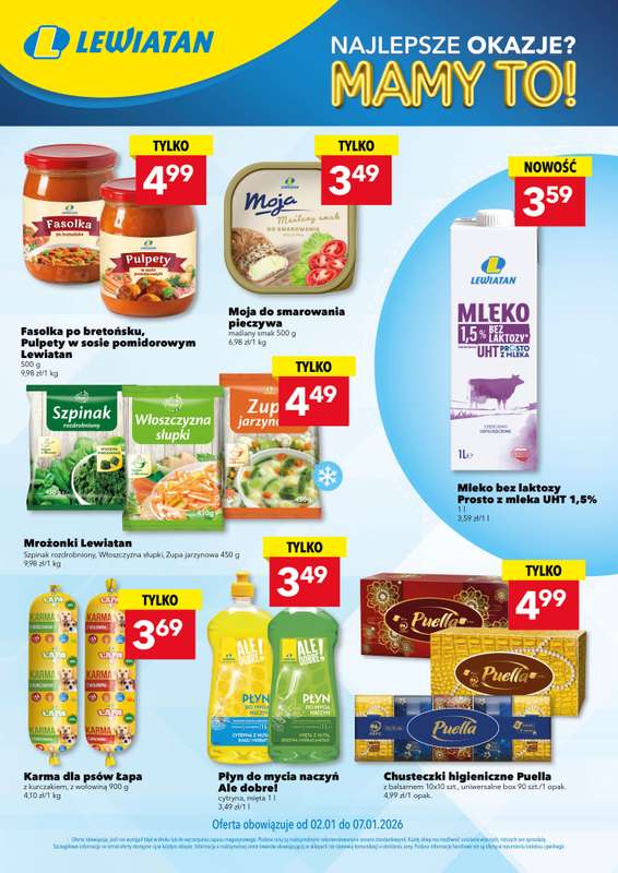 LEWIATAN - gazetka promocyjna Najlepsze okazje? MAMY TO w Lewiatanie od piątku 02.01 do środy 07.01