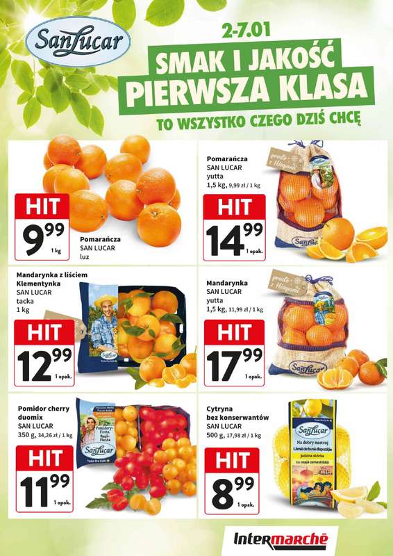 Intermarche - gazetka promocyjna Świeży kram od piątku 02.01 do środy 07.01