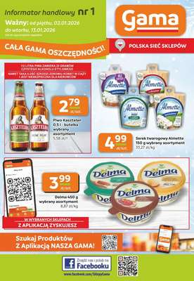 Gama - gazetka promocyjna Gazetka od piątku 02.01 do wtorku 13.01