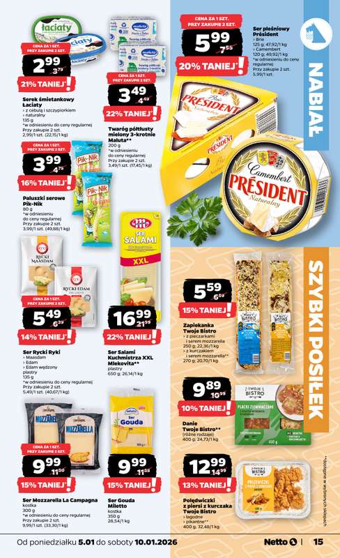 Netto - gazetka promocyjna Gazetka Spożywcza  do soboty 10.01 - strona 15