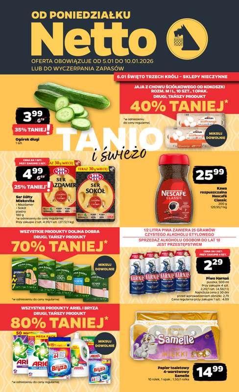 Netto - gazetka promocyjna Gazetka Spożywcza  do soboty 10.01