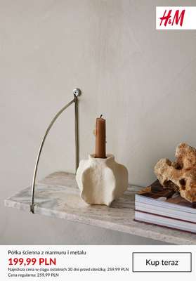 Półka ścienna z marmuru i metalu